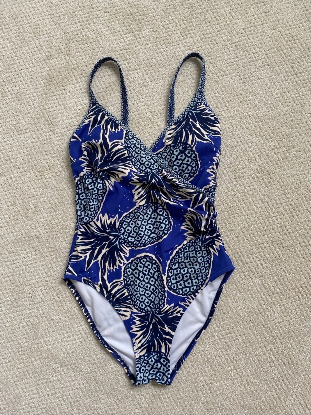 Boden Blue Pineapple Print One-Piece Swimsuit